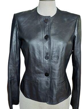 Jones New York Soft Genuine Leather Jacket Size 4